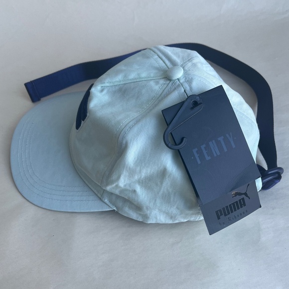 New Fenty Puma By Rihanna Embordered  F Cap Bay Mint Evening Blue Unisex Hat - Picture 12 of 14